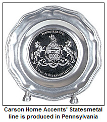 Carson Home Accents' Statesmetal line is produced in Pennsylvania