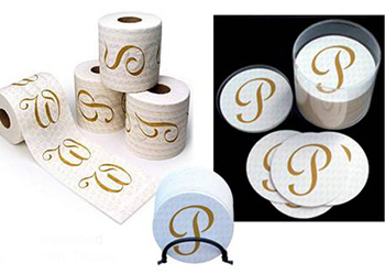 JTP Wholesale makes its monogrammed coasters and bathroom tissue in the USA