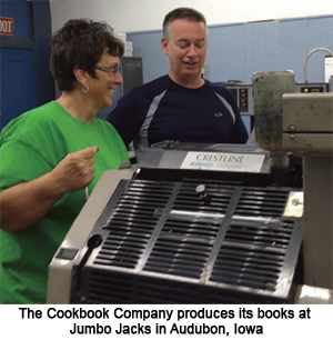 The Cookbook Company has it's books printed at Jumbo Jacks in Audubon Iowa