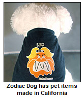 Zodiac Dog has pet items made in California