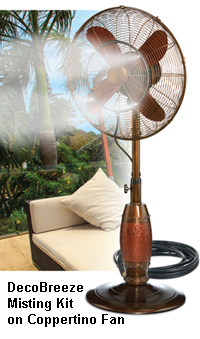 DecoBreeze Outdoor Misting Kit on Coppertino Fan