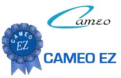 CAMEO<sup>©</sup> is an acronym for 'Complete Automated Merchant Electronic Ordering'. Pictured are the early logos for CAMEO<sup>©</sup> and CAMEO <em>EZ</em><sup>©</sup>.