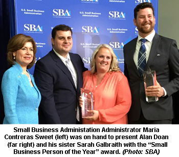 Alan Doan and Sarah Galbraith of Missouri Star Quilt Company receive Small Business Person of the Year Award