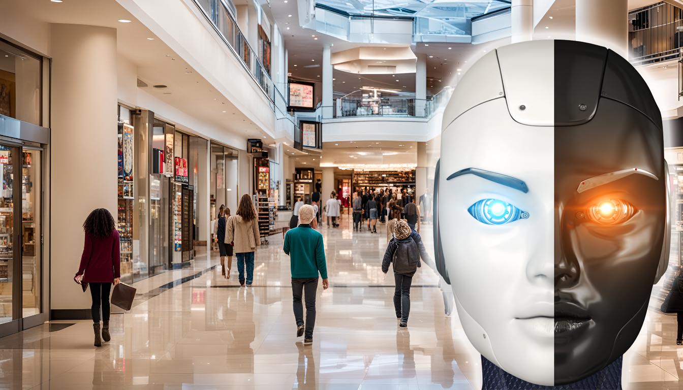 A Shopping Mall Image with Robot.