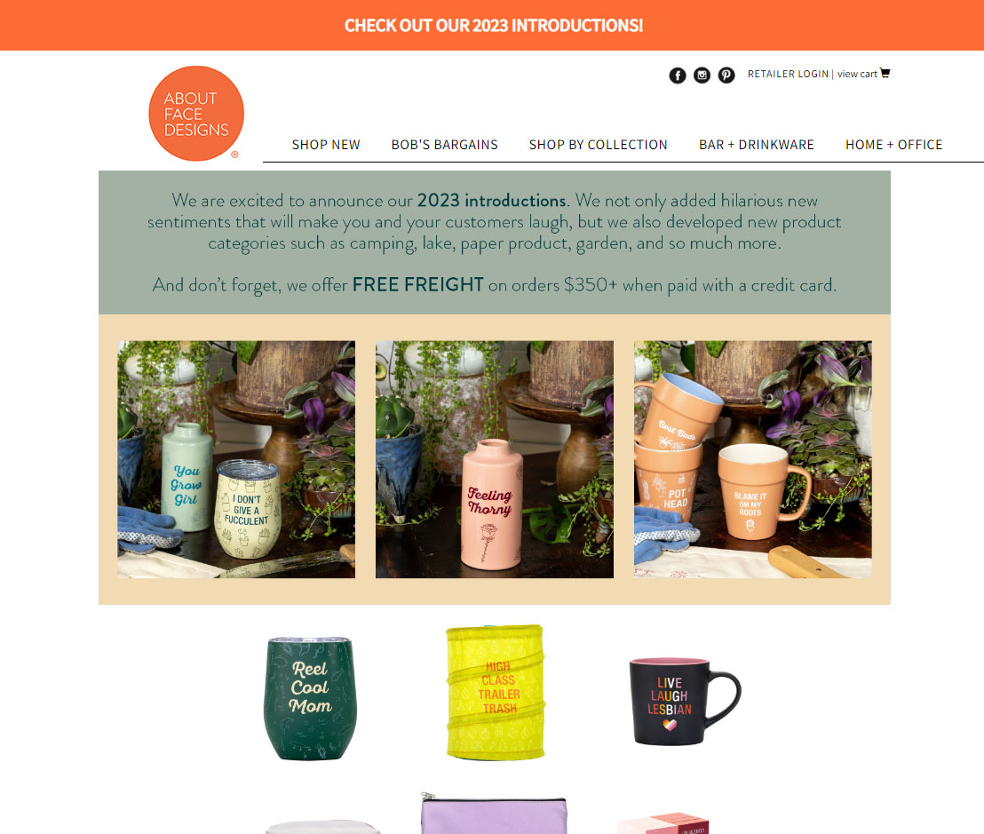 Canadian Wholesale Website Debuted by About Face Designs